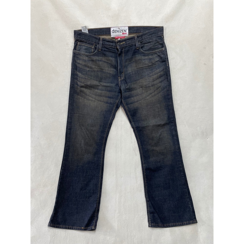 Denizen from Levis 233 Low Boot Cut Jeans Mens 36x30 Dark Wash Blue Denim Cotton